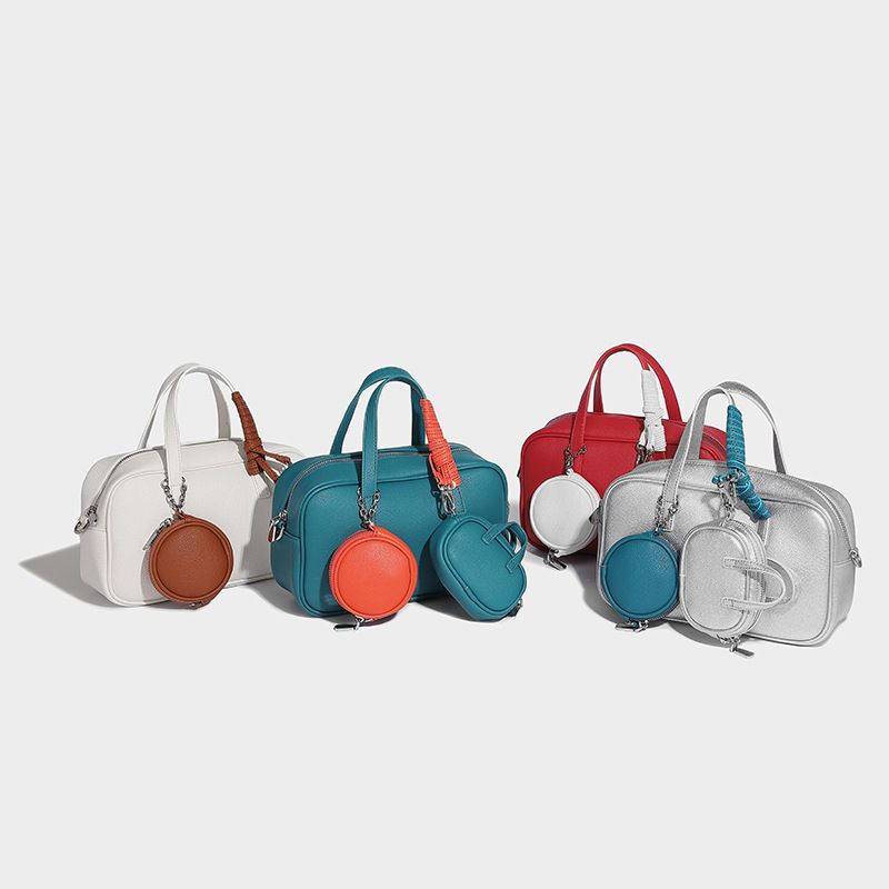 Borsa da bowling Boston di ispirazione vintage con tracolla staccabile: elegante borsa a tracolla e a spalla singola per donna (vari colori)_voghion.com