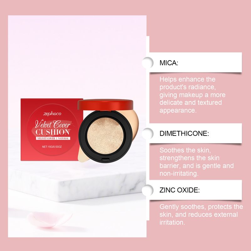 zephoco Feuchtigkeitsspendendes Concealer-Kissen in natürlicher Farbe. Zarte Textur sorgt für feuchtigkeitsspendendes, leichtes Make-up_voghion.com
