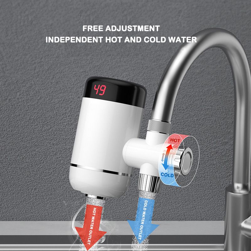 Torneira elétrica de água quente sem instalação que é quente e rápida, pequena torneira de cozinha com conexão a quente, aquecedor de água doméstico_voghion.com