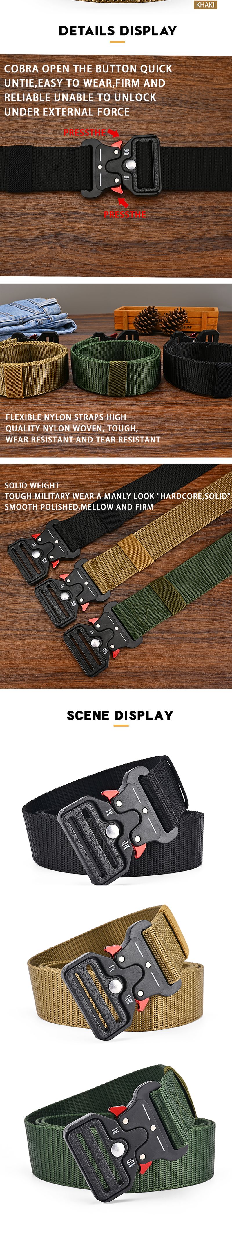 HOT Men's Outdoor Hunting Tactical Multi-Function Nylon High Quality Marine Corps Canvas Belt Plastic Buckle_voghion.com