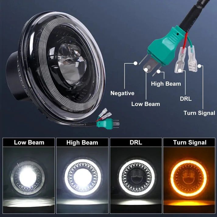 7 inch LED-motorkoplamp voor Harley-Davidson Electra Glide Road King Softail met grootlicht/dimlicht/DRL, superhelder_voghion.com