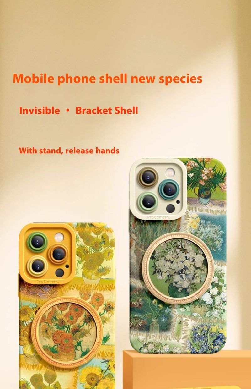 Splicing famous paintings suitable for 16promax phone case new iPhone 15 women's high-end 13pro lens all inclusive_voghion.com