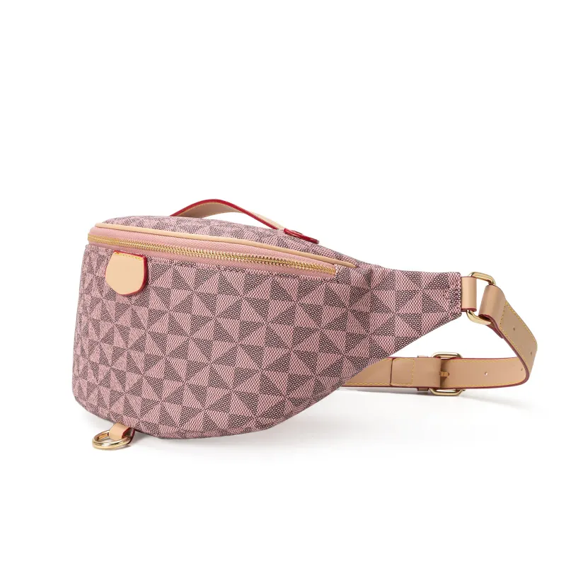 Designer-Tasche, versandkostenfrei: Glitzernde, karierte Bauchtasche mit verstellbarem Riemen und Reißverschluss_voghion.com