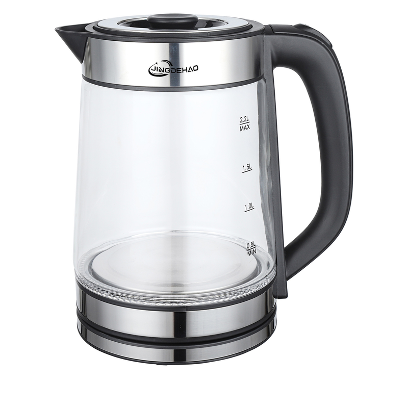 Bollitore elettrico in vetro - Bollitura rapida da 1,7 l (1800 W), base girevole a 360°, indicatore luminoso a LED, senza BPA, per casa e ufficio (certificato 3C, 220 V)_voghion.com