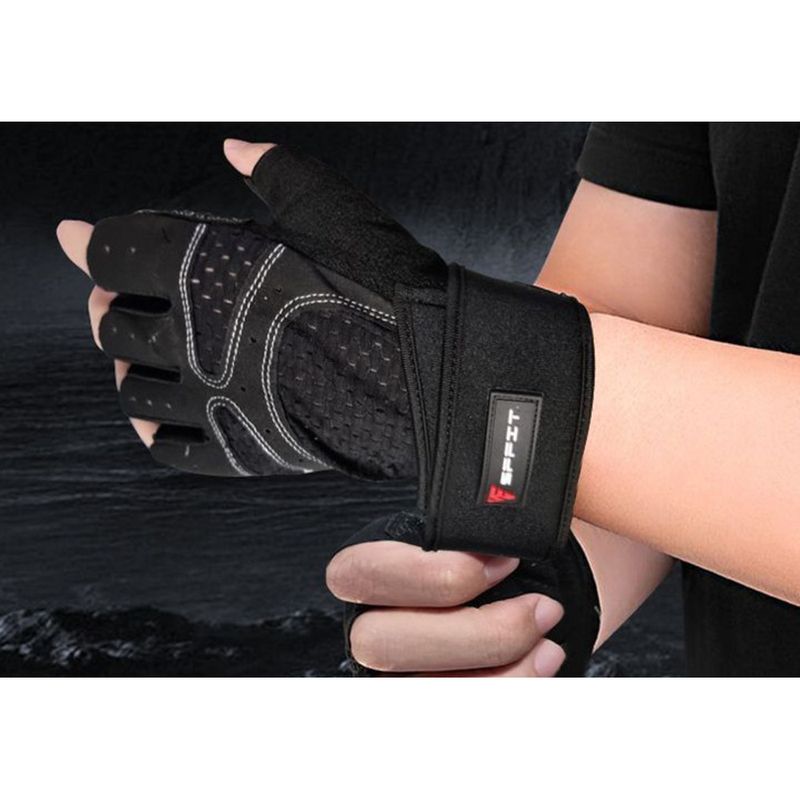 Fitness per uomo, palmo antiscivolo, supporto rinforzato, polsiera 2 in 1 per uomo, barra per trazioni, manubrio, kettlebell, guanti sportivi_voghion.com