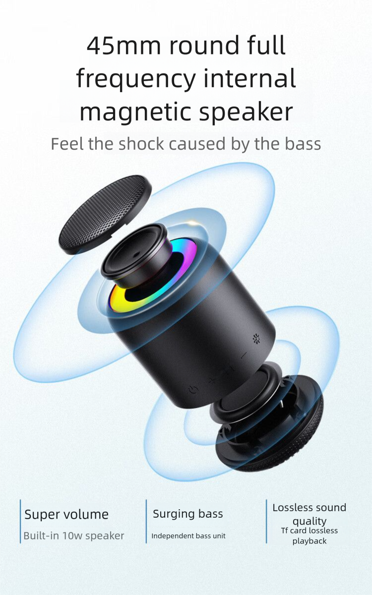 Leden Audio Bluetooth Speaker High Sound Quality Heavy Super Subwoofer Outdoor Waterproof Portable Mini Small Cannon_voghion.com