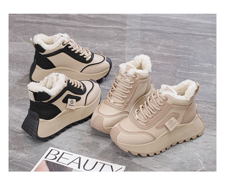 2024 nuovo autunno e inverno versatile top in cotone casual sport suola spessa scarpe da papà a vita alta, alla moda_voghion.com