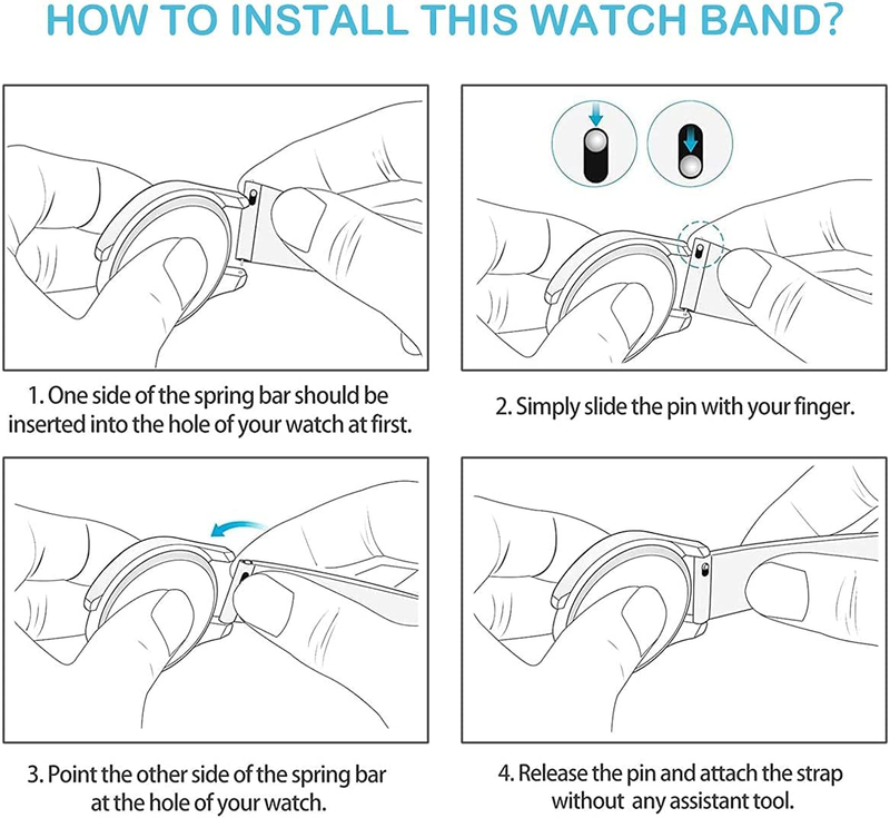 Cinturino 20mm/22mm per Samsung Galaxy Watch 5/5pro/4/3 Active 2, Huawei GT2e/3/pro Bracciale Amazfit GTS2/2e/3/Mini/GTR2e/3pro Band_voghion.com
