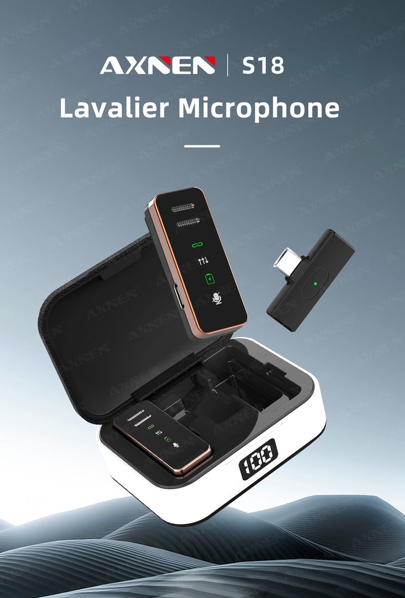 „AXNEN“ belaidis prisegamas mikrofonas, mini nešiojamas, triukšmo mažinimo garso ir vaizdo įrašymo mikrofonas, skirtas „iPhone Type-C“ su_voghion.com