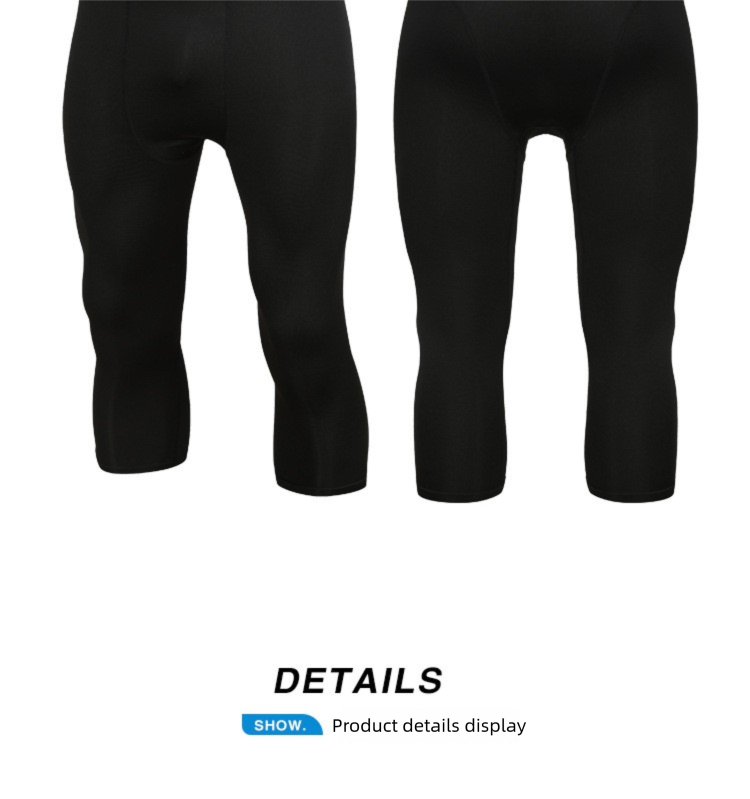 Sıkıştırma Taban Katmanı Yedi Noktalı Dar Pantolon Çabuk Kuruyan Nefes Alabilir Erkek Yaz Fitness Koşu Basketbol Şortu_voghion.com