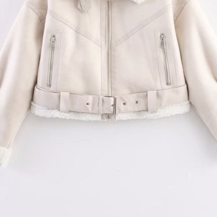 BSK&TRAF Damenbekleidung Herbst 2025 Neuer Stil Stehkragen Reißverschluss Verzierte Motorradkurze Jacke Mantel_voghion.com