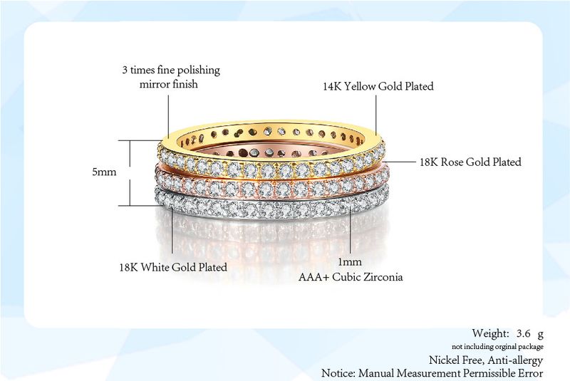 Elegante set di tre anelli con zirconi cubici, fedi nuziali impilabili placcate in oro 18 carati, gioielli geometrici raffinati per donna_voghion.com