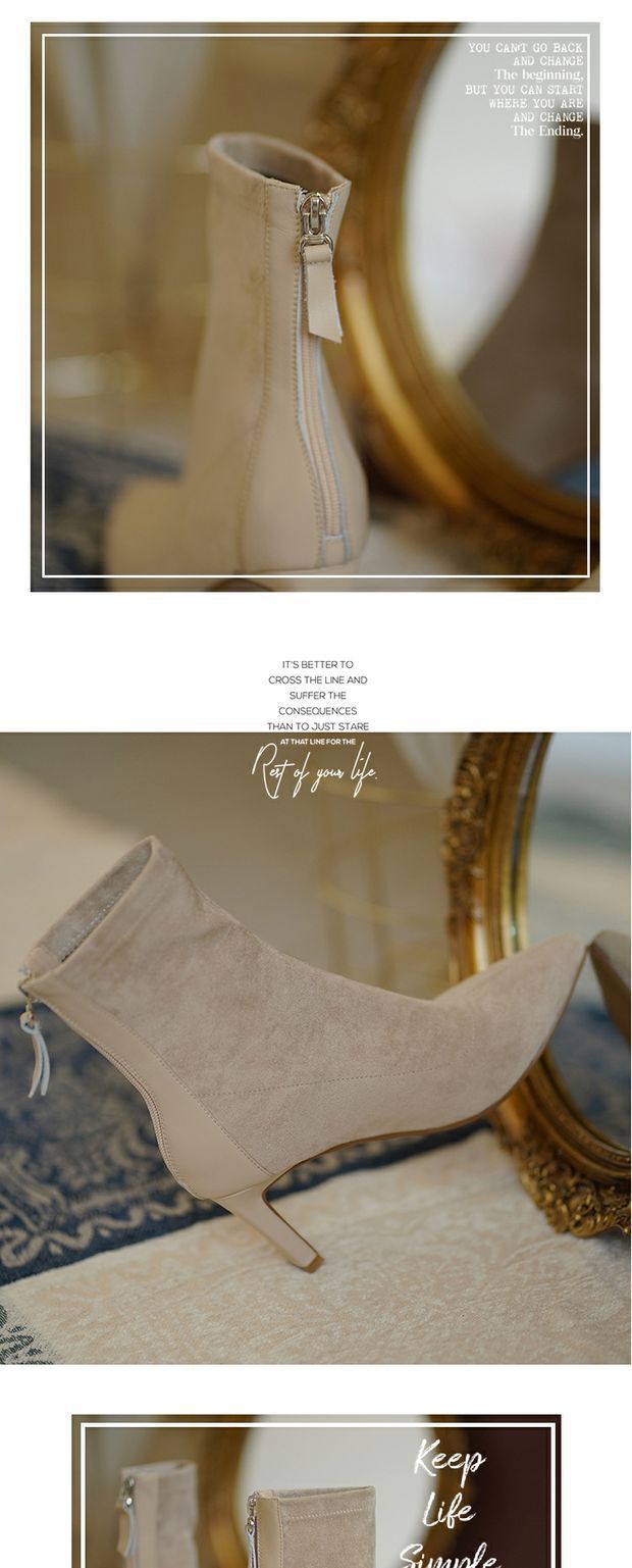 Kurze stiefel frauen neue winter mode schlanke stiefel lässig spitz high heel Martin stiefel_voghion.com