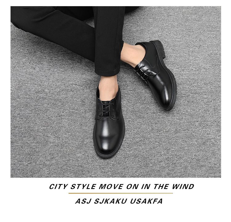 Chaussures en cuir transfrontalières pour printemps et été Chaussures décontractées basses Chaussures pour hommes tout-aller Chaussures de travail noires Chaussures d'affaires de style coréen imperméables pour moi_voghion.com