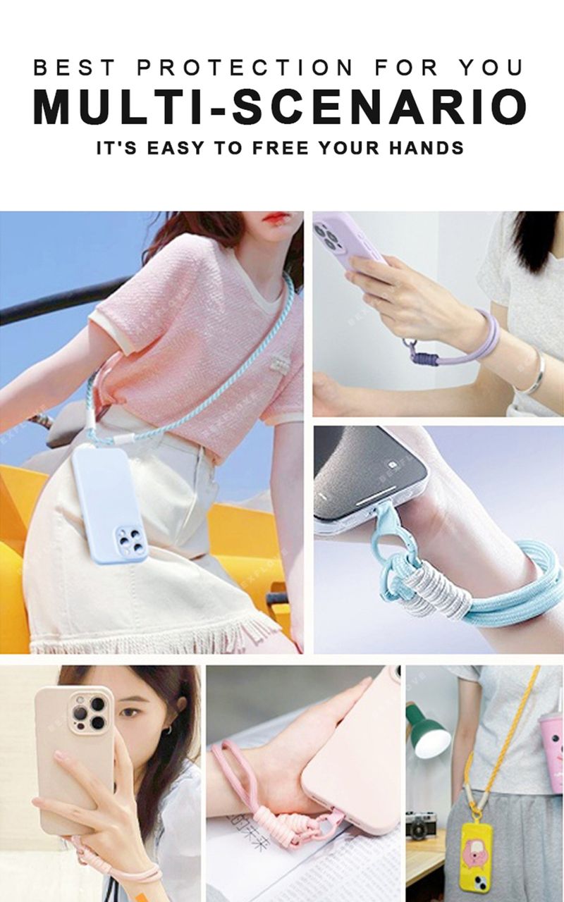 Lanyard Liquid Silicone Phone Case For Samsung Galaxy S24 S23 S22 S25 Ultra Plus A54 A53 A52 A55 5G Wrist Strap Original_voghion.com