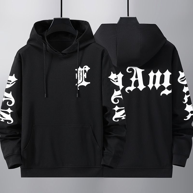 Abbigliamento da uomo taglie forti, maglietta a maniche lunghe, felpa con cappuccio da uomo in stile primaverile e autunnale, maglietta con cappuccio da uomo, giacca larga per adolescenti_voghion.com