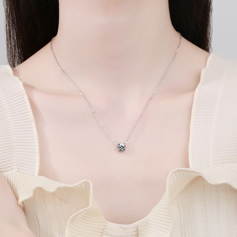 Tancise D Color 1/2/3/5 Carat Moissanite Collana con pendente in argento Placca a catena Pt950 Oro per donna Gioielleria raffinata GRA_voghion.com