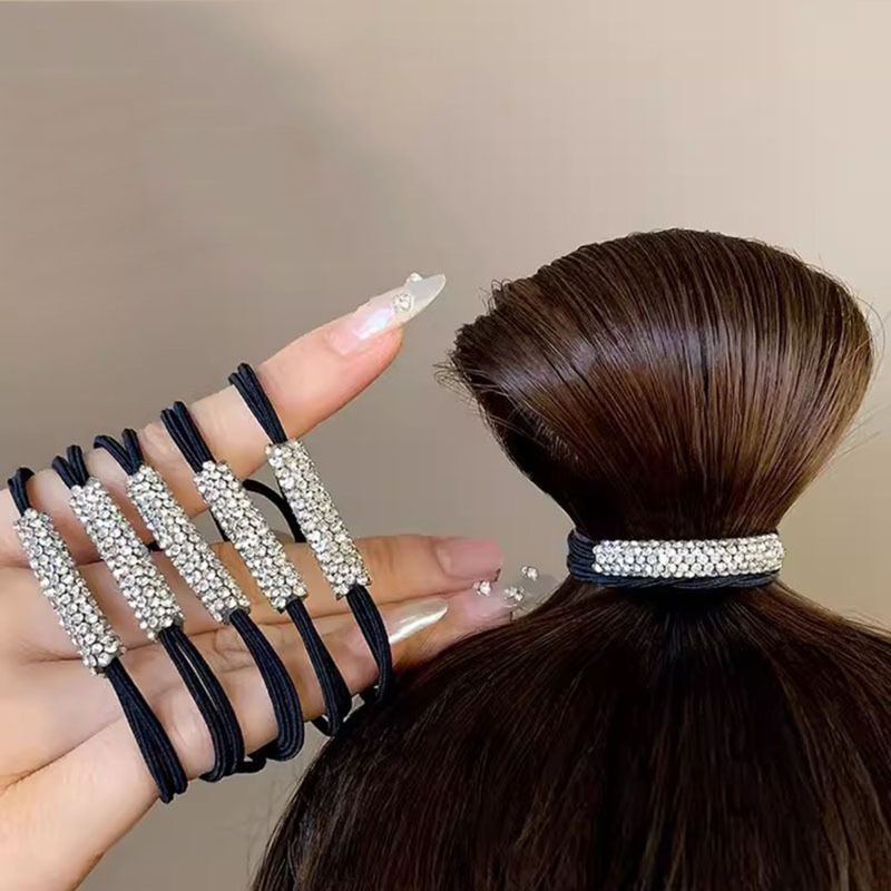 Leichtes Luxus-Super-Flash-Wasserbohrer-Haarband Südkorea-Netzwerk rotes Haarband Pferdeschwanz Haarseil einfach alles hochelastisches Band_voghion.com