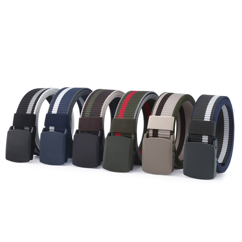 Sports versatile outdoor with automatic buckle imitation nylon belt, simple multi-color men's belt_voghion.com