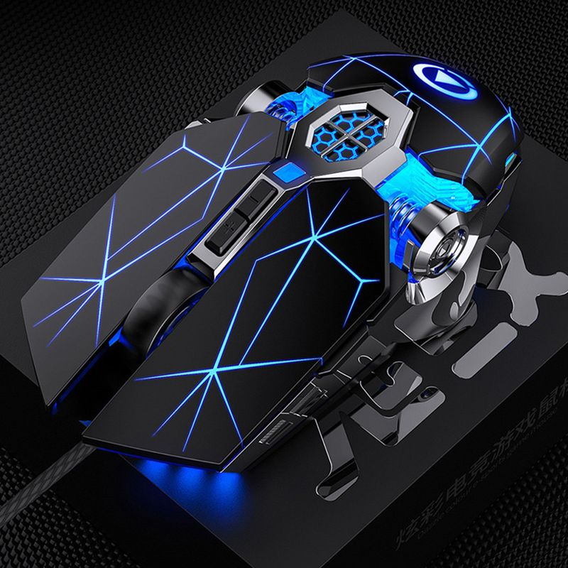 Farfi Wired Mechanical USB 7 Buttons LED Backlit Mute Gaming Mouse Mäuse für PC Laptop_voghion.com