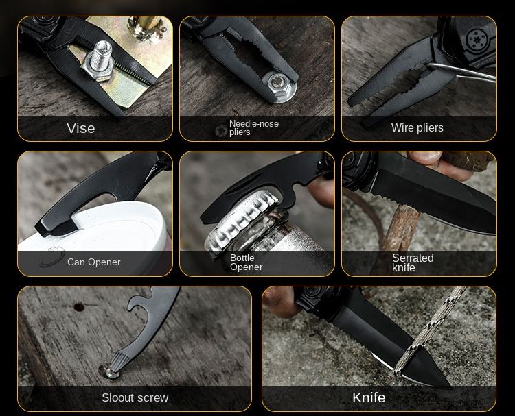 Pince coupante multifonctionnelle transfrontalière Pince à gadgets combinée EDC Pince à vis Pince multifonctionnelle pliante extérieure_voghion.com