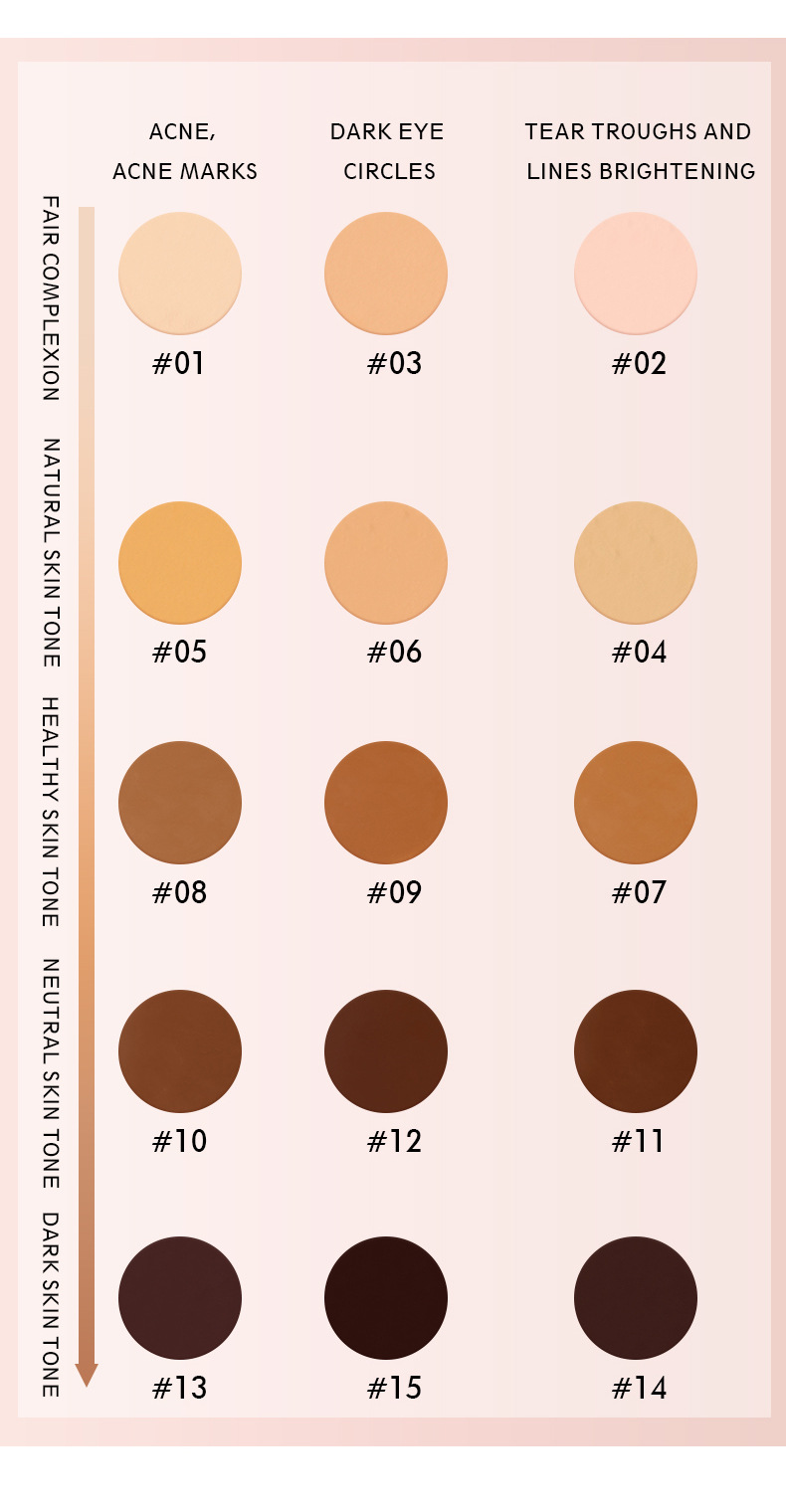 LACHAVA Periorbitale Augenringe, langanhaltender, nicht klebender Puder, 15-Farben-Concealer, Grundierungs-Make-up_voghion.com