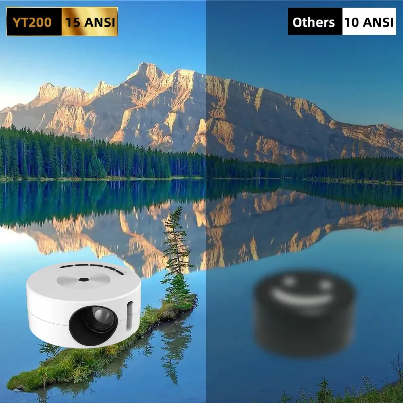 Mini projecteur LED YT200 pour home cinéma, vidéo mobile 1080p, synchronisation USB, écran pour smartphone_voghion.com