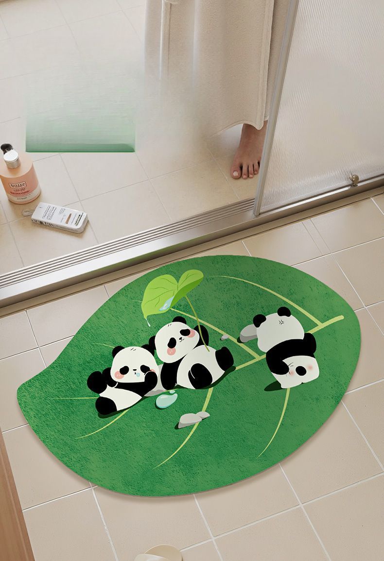 Tappetino antiscivolo ad asciugatura rapida per ingresso bagno, assorbente per WC, con motivo a cartoni animati, tappeto speciale per bagno_voghion.com