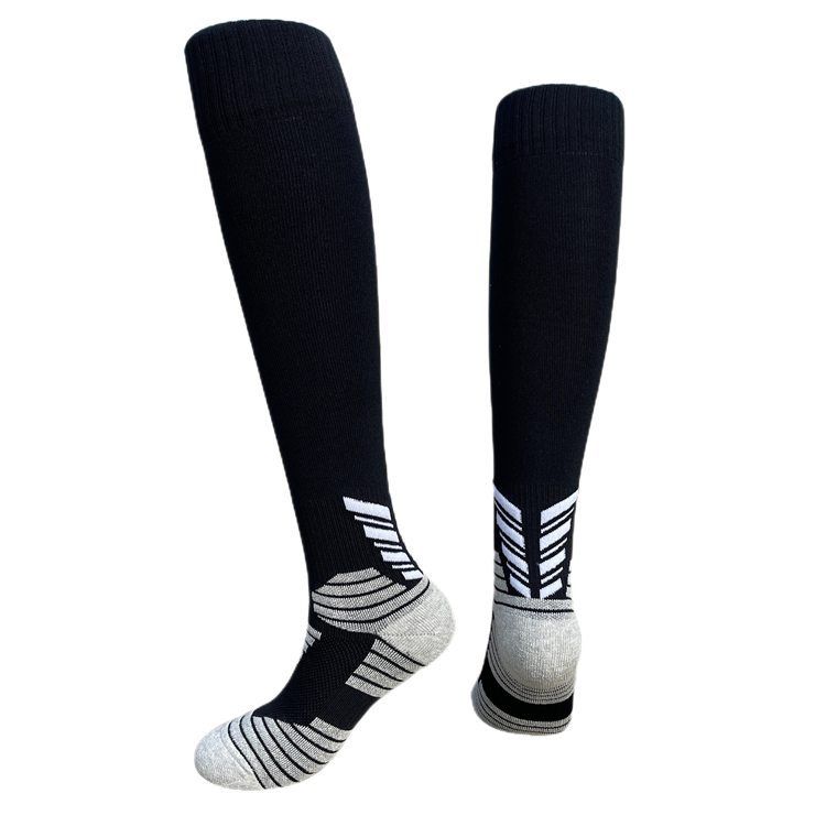 Overknee-Fußballsocken für Herren – rutschfeste Unterseite aus Handtuch und verdickt (Basketball, Training, atmungsaktive Baumwollmischung)_voghion.com