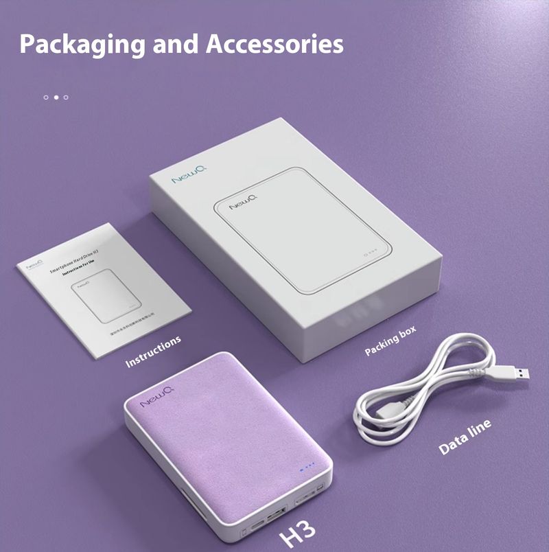 NewQ Backup Treasure Encryption Mobile Hard iPhone Huawei USB Drive External Photo Storage Genius_voghion.com