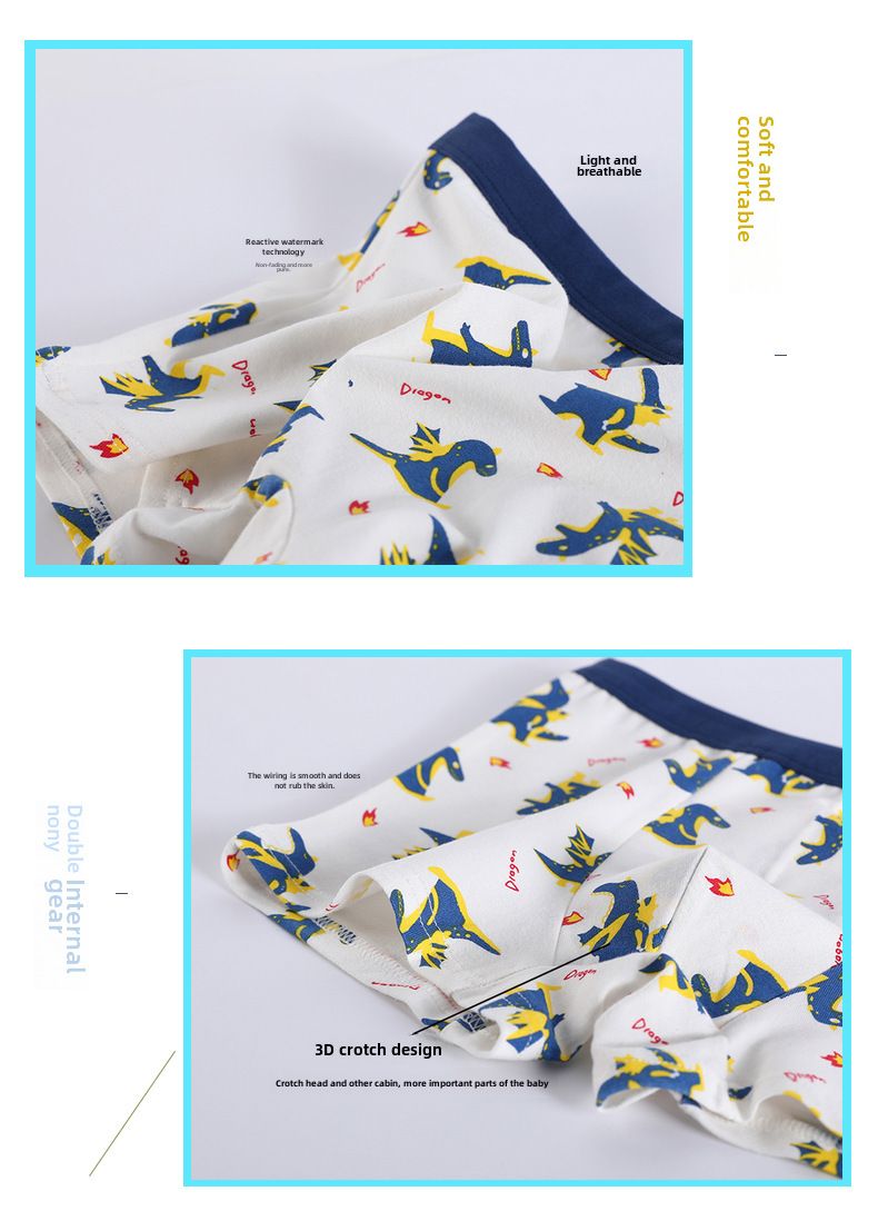 Intimo per bambini in puro cotone Ragazzi Boxer in cotone Intimo per ragazzi Cotone per bambini di piccola, media e grande taglia Intimo per studenti Uomo in puro cotone_voghion.com