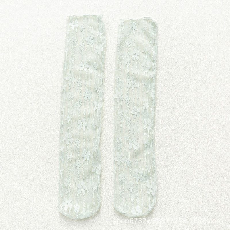 2025d Pile For Women, Palace Style, Lace Small Flower Long Socks, Spring And Summer Thin Hollow Mesh Socks_voghion.com