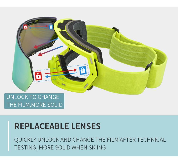 Magnetische skibril, geïntegreerde high-definition lenzen voor volwassenen, winddichte UV-bestendige bril voor sneeuwklimmen en_voghion.com