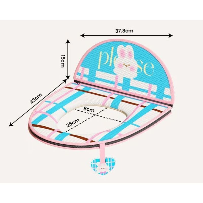 Cartoon Toilet Seat Cushion Four Seasons Backrest 3D Cover Waterproof Anti-Stain Universal Cute Handle Style_voghion.com