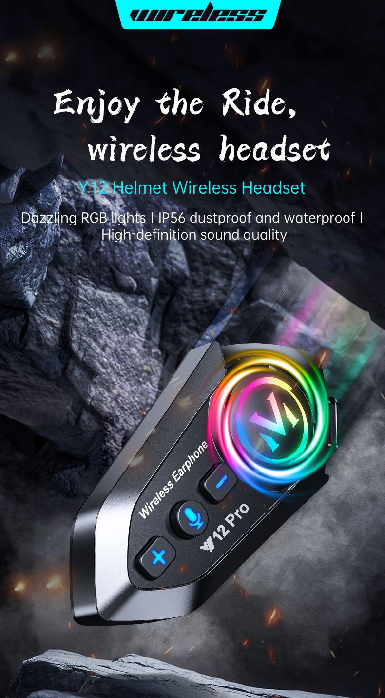 Music Interphone Dual Bluetooth 5.4 Motorcycle Helmet Intercom Headset Waterproof 500m Intercomunicador Speaker Earphone_voghion.com