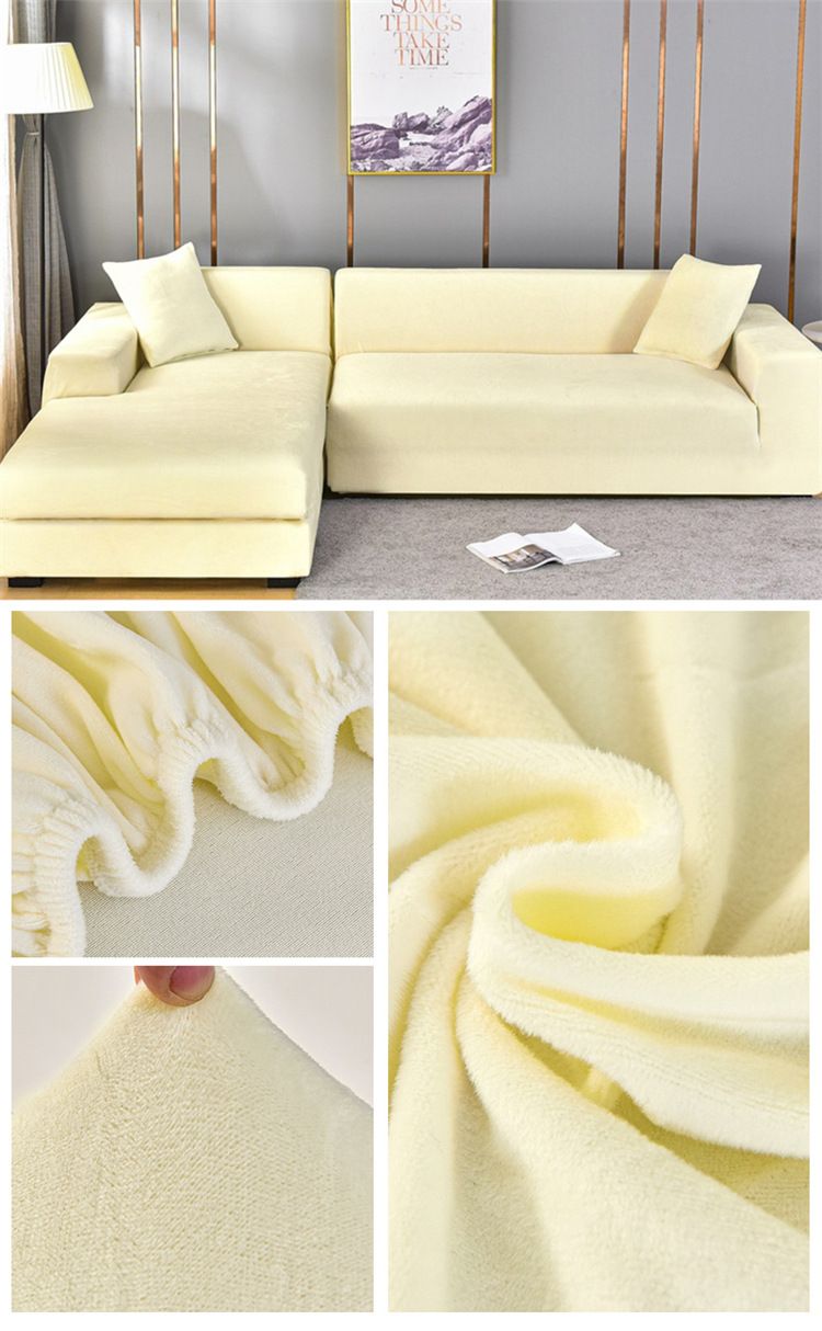 Wohnmöbel Silberfuchs Plüsch Sofabezug Komplettpaket hochelastisches Sofakissenbezug Heimstoff superweich Sand heißer Verkauf_voghion.com