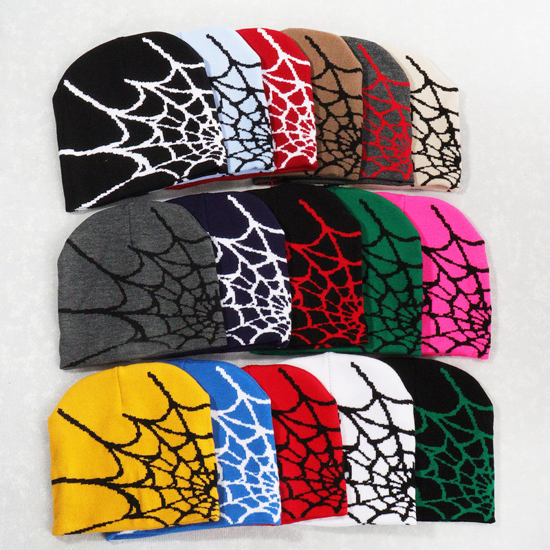 Unisex Knitted hat hat trend pullover spider web Y2K jacquard hats for men and women_voghion.com