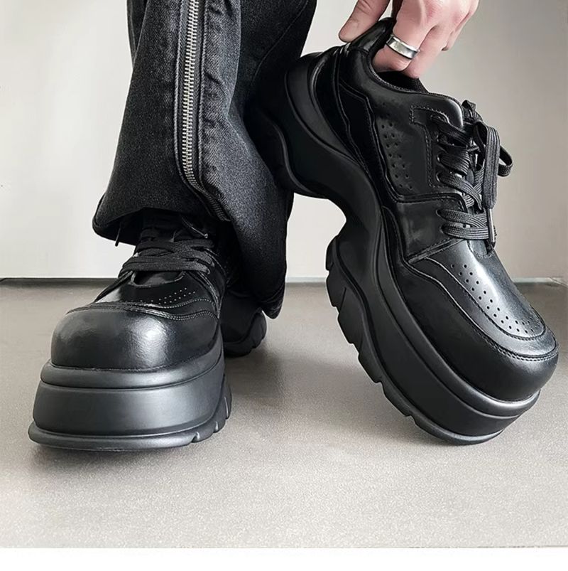 Weiche Unterseite, atmungsaktiv, 7 cm größer, schicker Sport-Derby, farblich passend, dicke Sohle, für Männer und Frauen, Freizeitschuhe für Papa_voghion.com