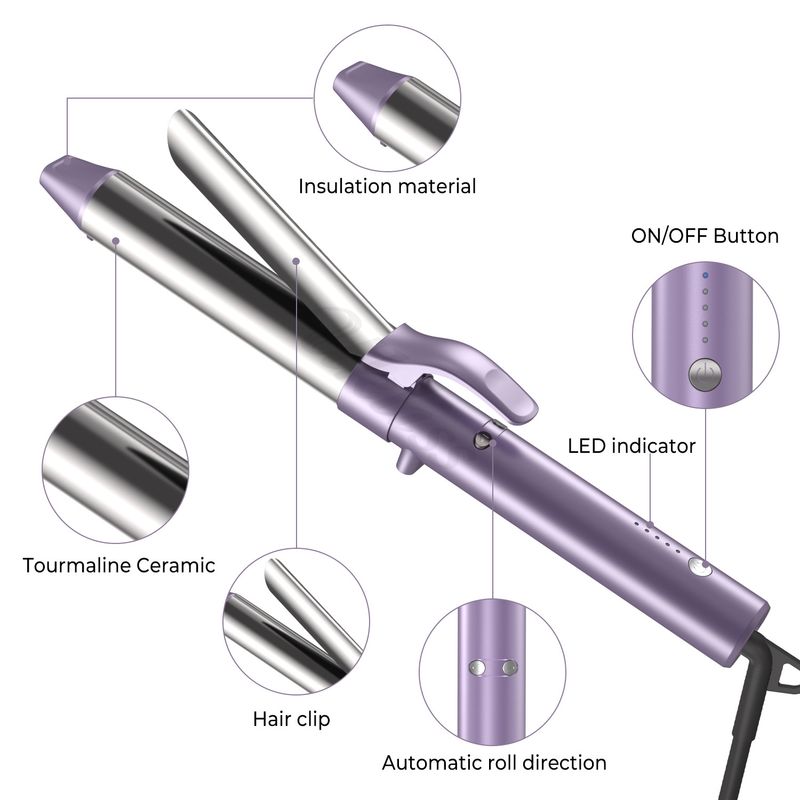 Ferro arricciacapelli portatile transfrontaliero da 32 mm per uso domestico, con onde grandi, non danneggia i capelli, regolazione della temperatura del ferro arricciacapelli, piastra per capelli_voghion.com