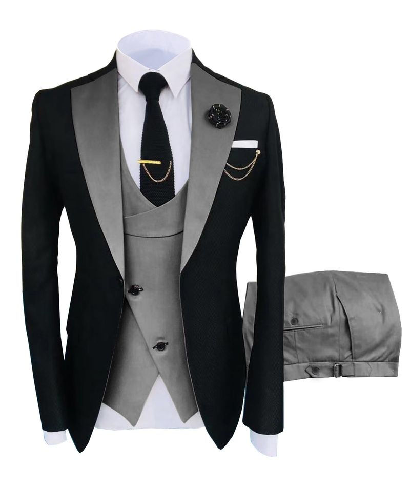 Robe de mariée formelle pour hommes, couleurs mélangées, pour banquet, costume de meilleur homme_voghion.com
