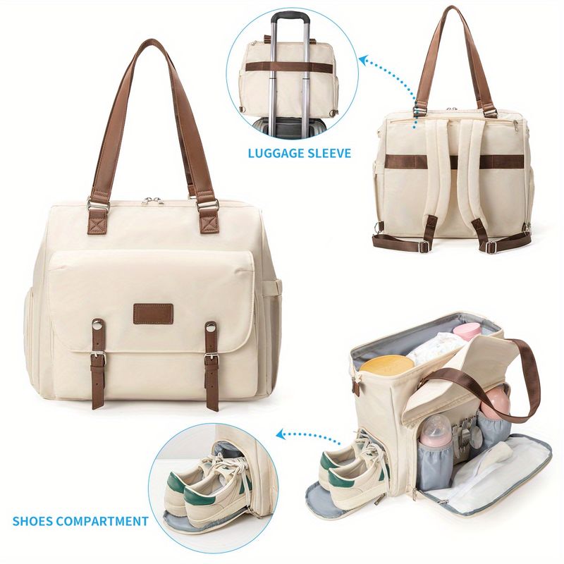 Large Capacity Multifunctional Three Use Diagonal Cross Insulation Mother And Baby Bag Essential For Long-distance Trave_voghion.com