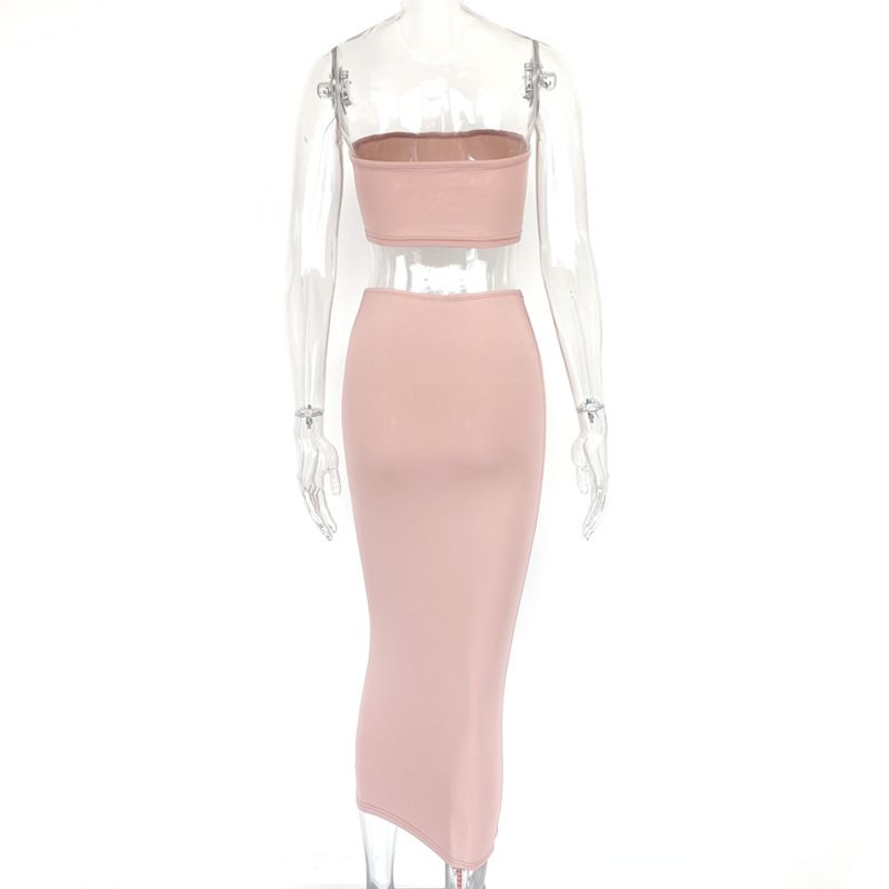 Robe fourreau de rue deux pièces sexy pour femmes, costume d'été_voghion.com