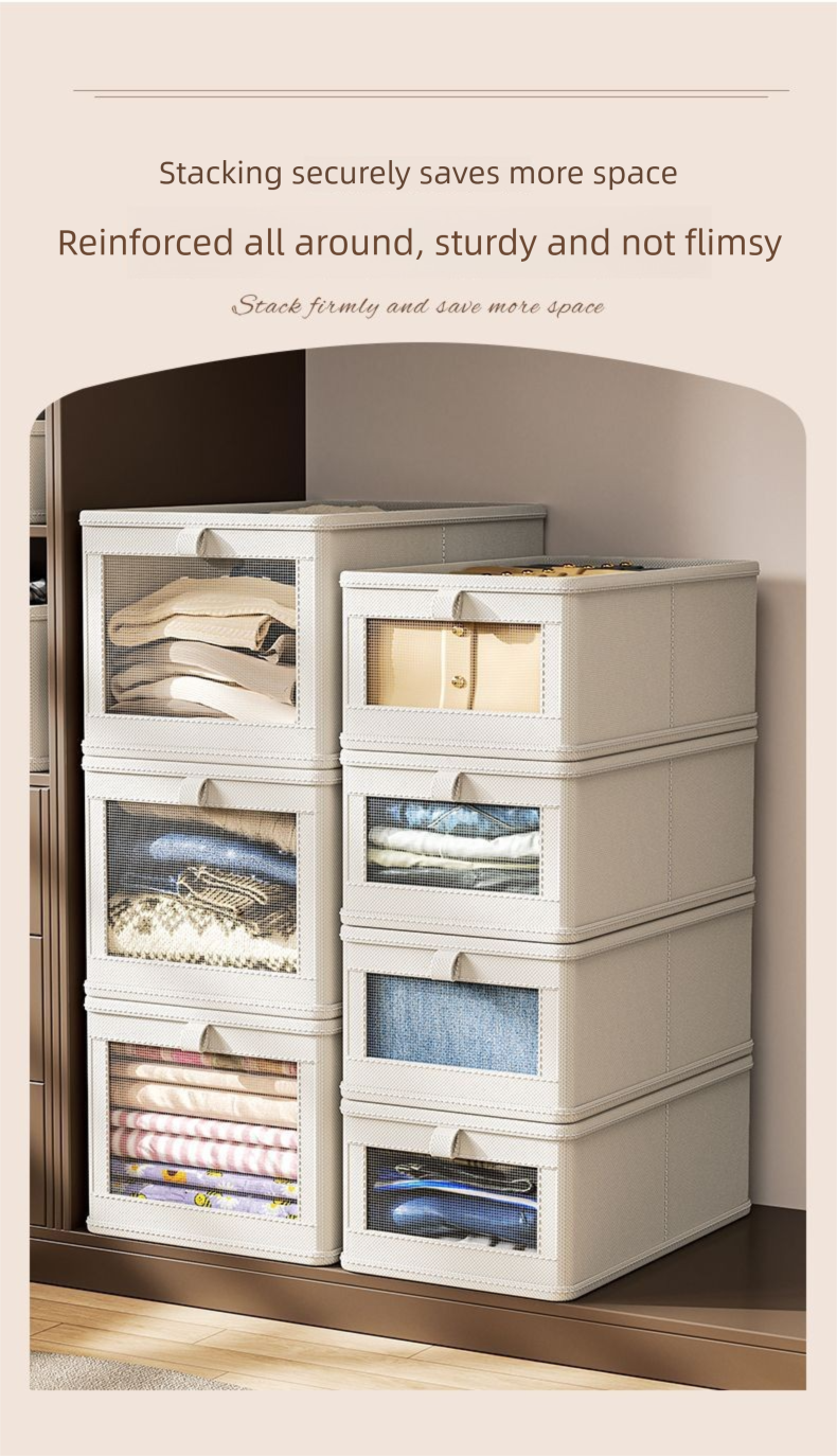 Faltbare Aufbewahrungsbox für Kleidung, ganzjährig, mit mehreren Fächern für Unterwäsche und Oberbekleidung, für mehr Ordnung im Haushalt, aus strapazierfähigem Material, die perfekte Lösung für Ihren Kleiderschrank._voghion.com