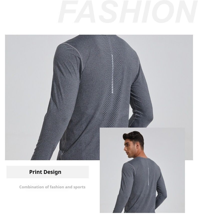 Spring And Autumn Casual Running Quick Drying Clothes, Fitness Tops, Elastic Basketball Training, Sweatshirt, Sports_voghion.com