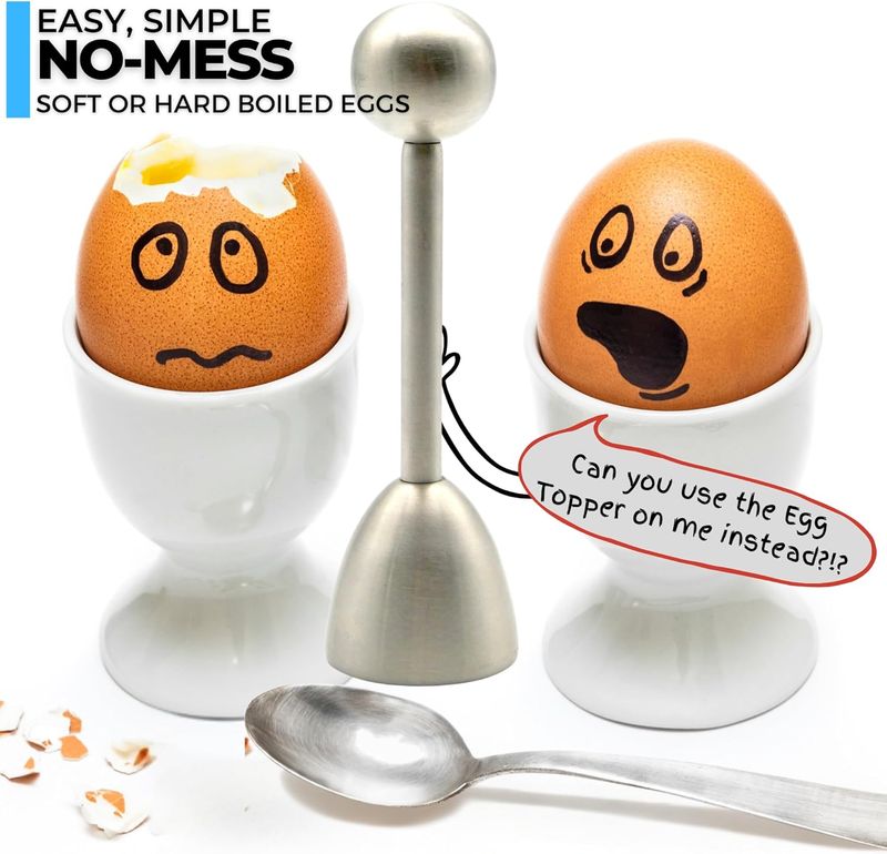ICO Egg Topper - Stainless Steel | Perfect Opener | Soft/Hard Boiled Eggs | Kitchen_voghion.com