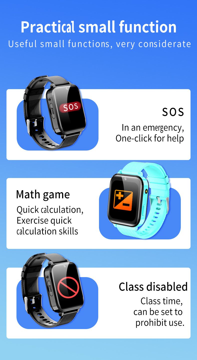 4G Kids Smartwatch GPS Tracker Video Call Student Phone T27 Kids Phone Watch_voghion.com