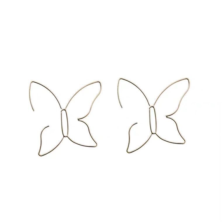 Elegante, modische Ohrstecker der neuen Butterfly-Linie für Damen – große, ausdrucksstarke Goldohrstecker._voghion.com
