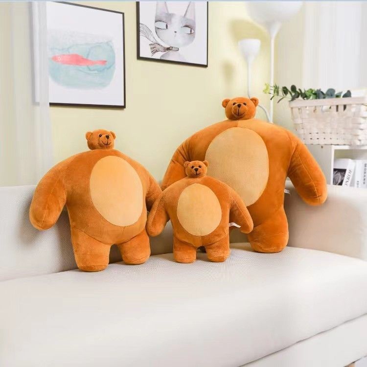 Cuscino di peluche a forma di orso bradipo con testa piccola e grande, elefante e leone, per regalo, schienale e camera da letto_voghion.com