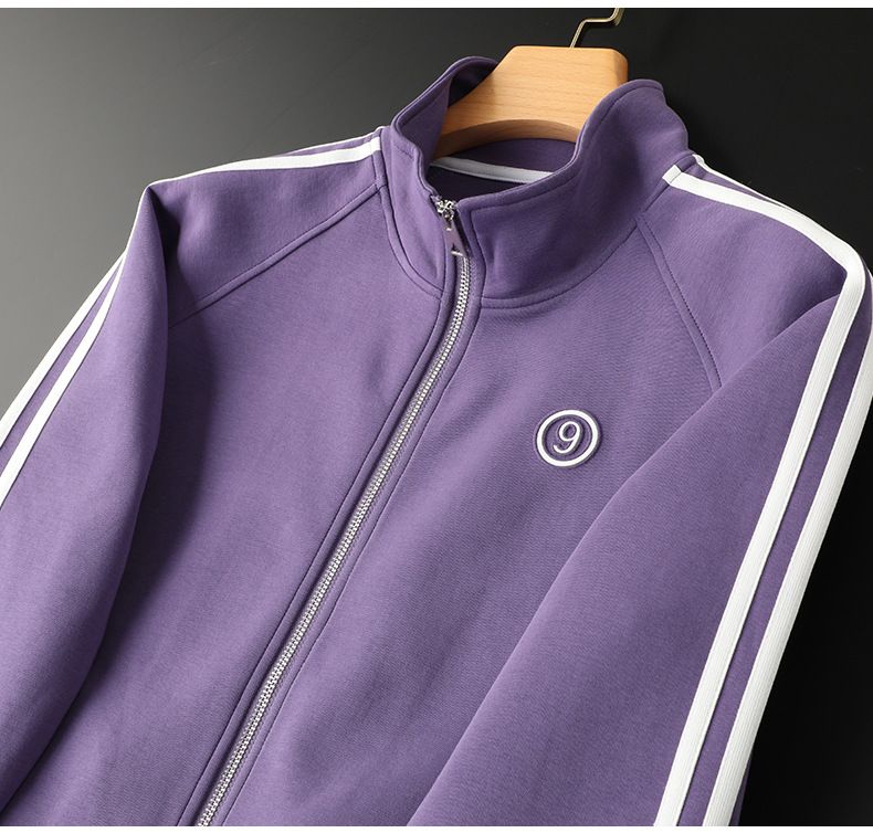 Vêtements pour hommes Léger luxe hommes et femmes même style coloré décontracté sport costume dopamine porter automne mode côté rayé deux pièces costume beau_voghion.com