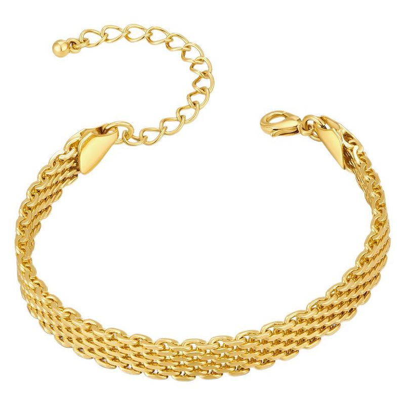 Braccialetto in maglia cubana placcato sottovuoto, gioiello squisito in oro rosa_voghion.com